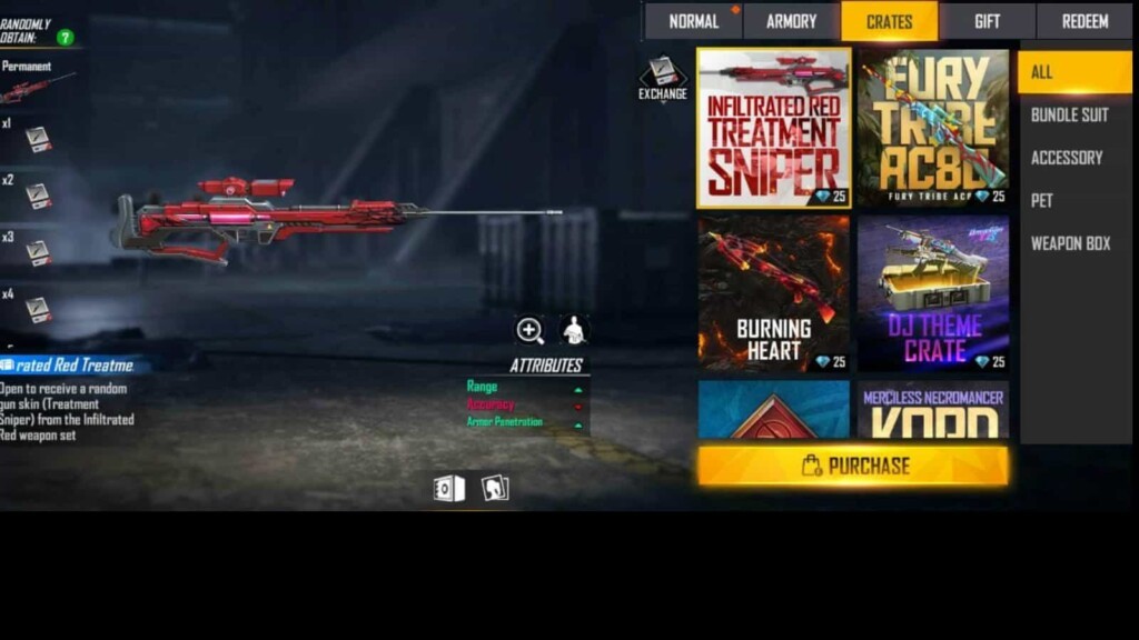 How to Get the Infiltrator Red Treatment Sniper Skin in Free Fire: Complete Guide