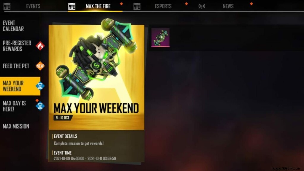 Free Fire Max Max Your Weekend Event: Grab the Free Skull Punker Backpack Skin