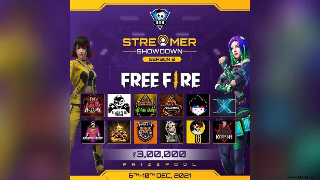 Skyesports Streamers Showdown Season 2: Free Fire Creators, Schedule, and ₹300,000 Prize Pool