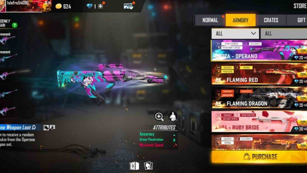 Free Fire Legendary Guns Crate Sale: 50% Off Premium Weapon Skins Today