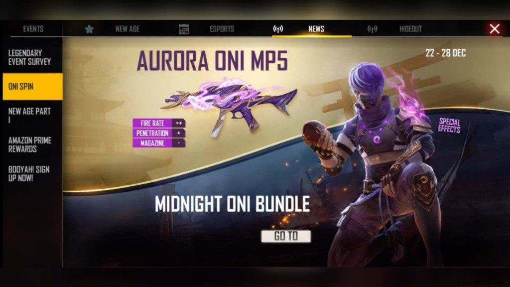 How to Claim the Midnight Oni Bundle in Free Fire s Oni Spin Event