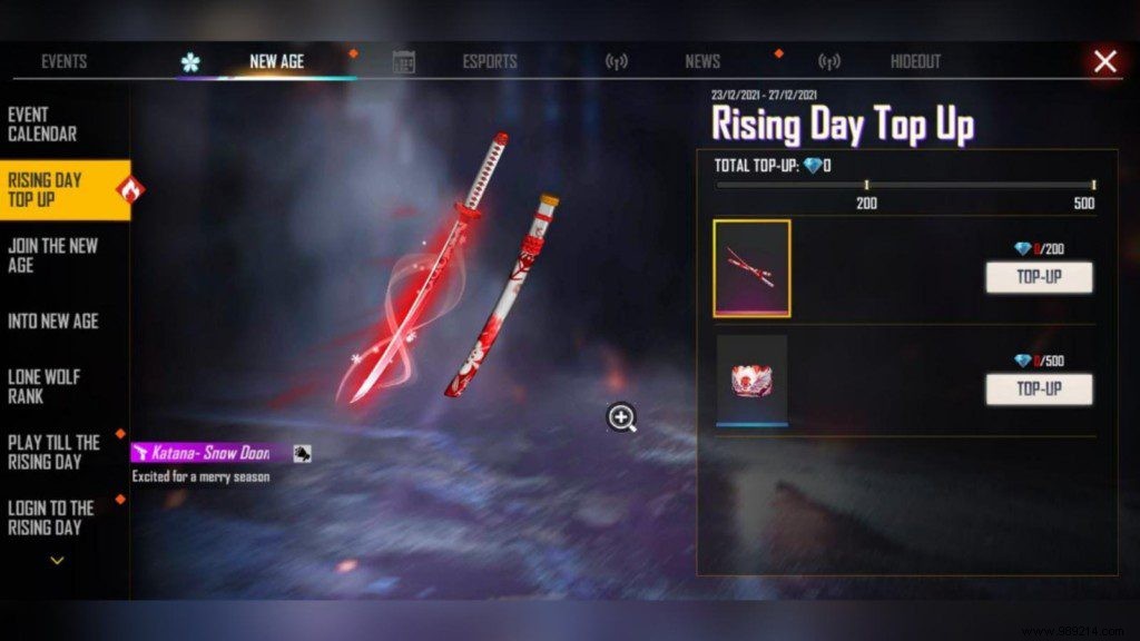 How to Claim the Angel with Horns Gloo Wall Skin in Free Fire: Rising Day Top-Up Guide