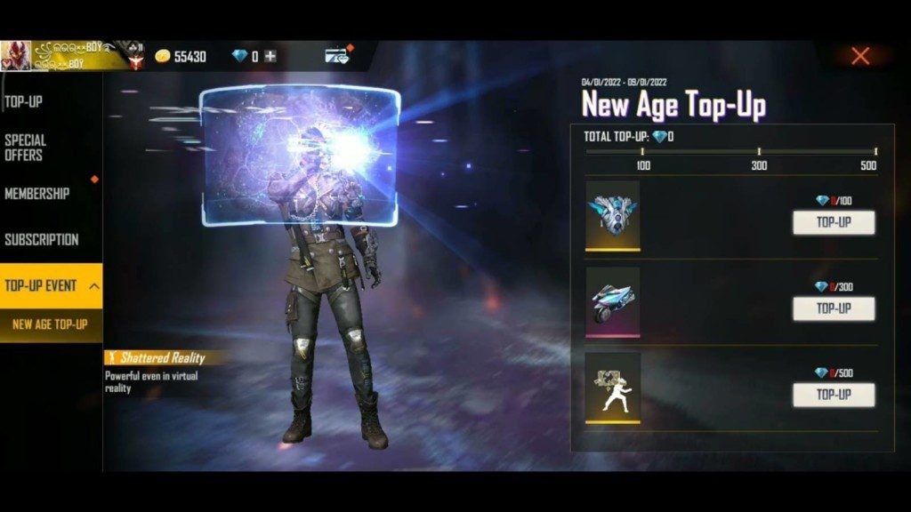 How to Claim the Shattered Reality Emote in Free Fire s New Age Top-Up Event