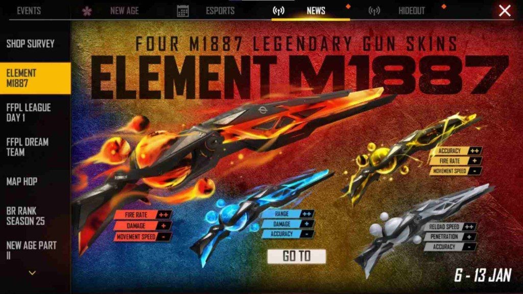 How to Get the Legendary Element M1887 Pistol Skin in Free Fire: Step-by-Step Guide