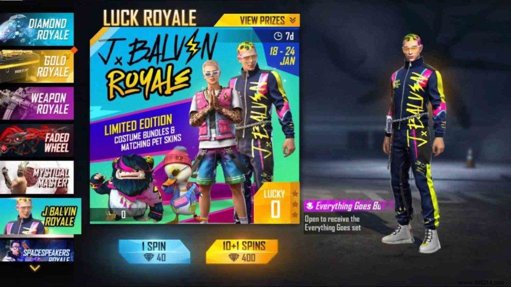 How to Claim Exclusive J Balvin Royale Bundles in Garena Free Fire
