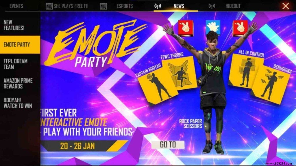 How to Claim Legendary Emotes in Free Fire s Emote Party Event (January 2022)