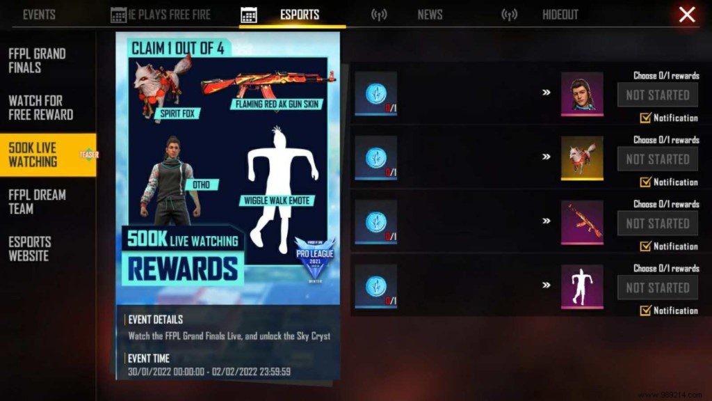Free Fire Pro League 2021 Viewer Rewards: How to Claim the Blazing Red AK Skin for Free