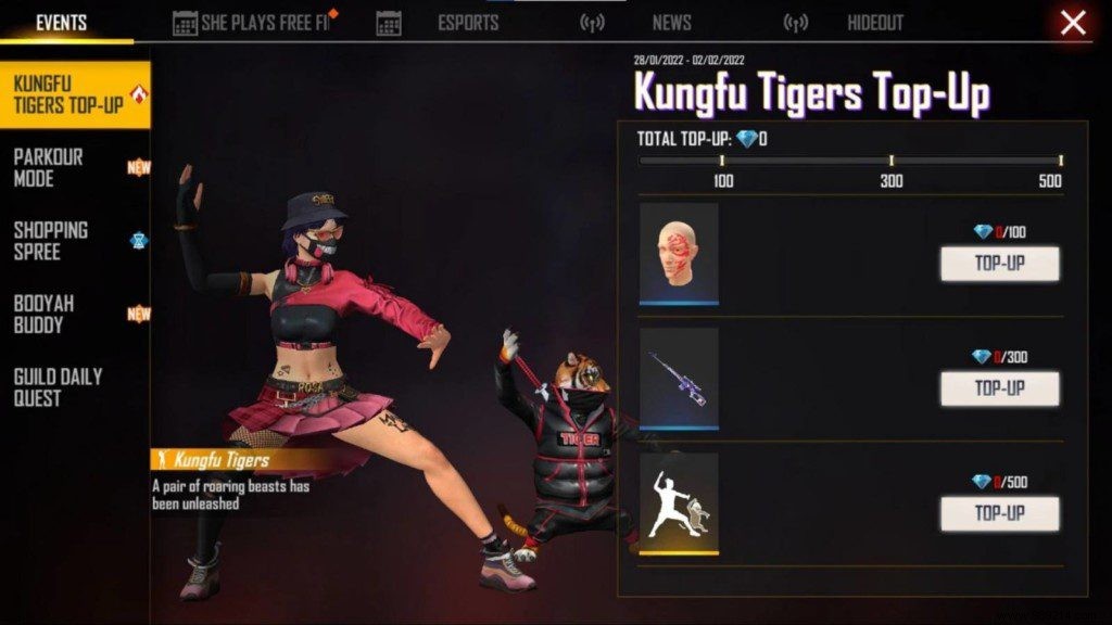 How to Claim the KungFu Tigers Emote in Free Fire: Recharge Event Guide