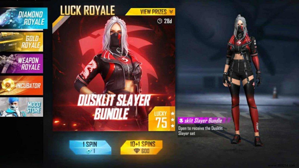 How to Claim the Dusklit Slayer Bundle in Free Fire MAX Diamond Royale