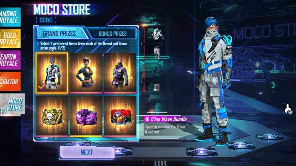 How to Claim the Blue Wave Pack in Free Fire MAX from Moco Store: Step-by-Step Guide
