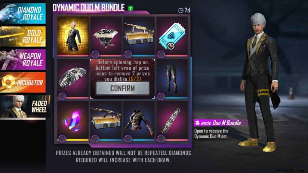 How to Claim the Dynamic Duo M Bundle in Free Fire MAX Faded Wheel Event