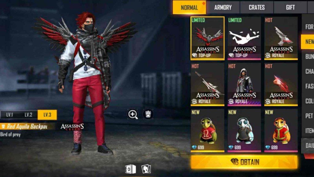 How to Claim the Red Aquila Backpack Skin for Free in Free Fire MAX: Assassin s Creed Event Guide