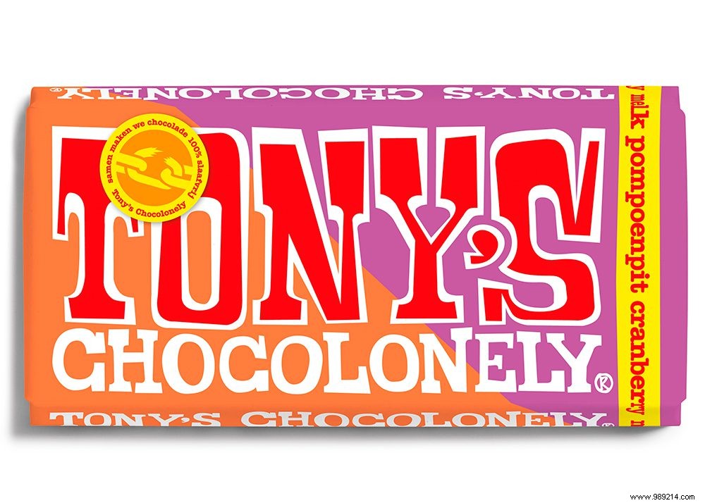 Tony Chocolonely s New Relay Bar: Milk Chocolate with Pumpkin Seeds & Cranberry