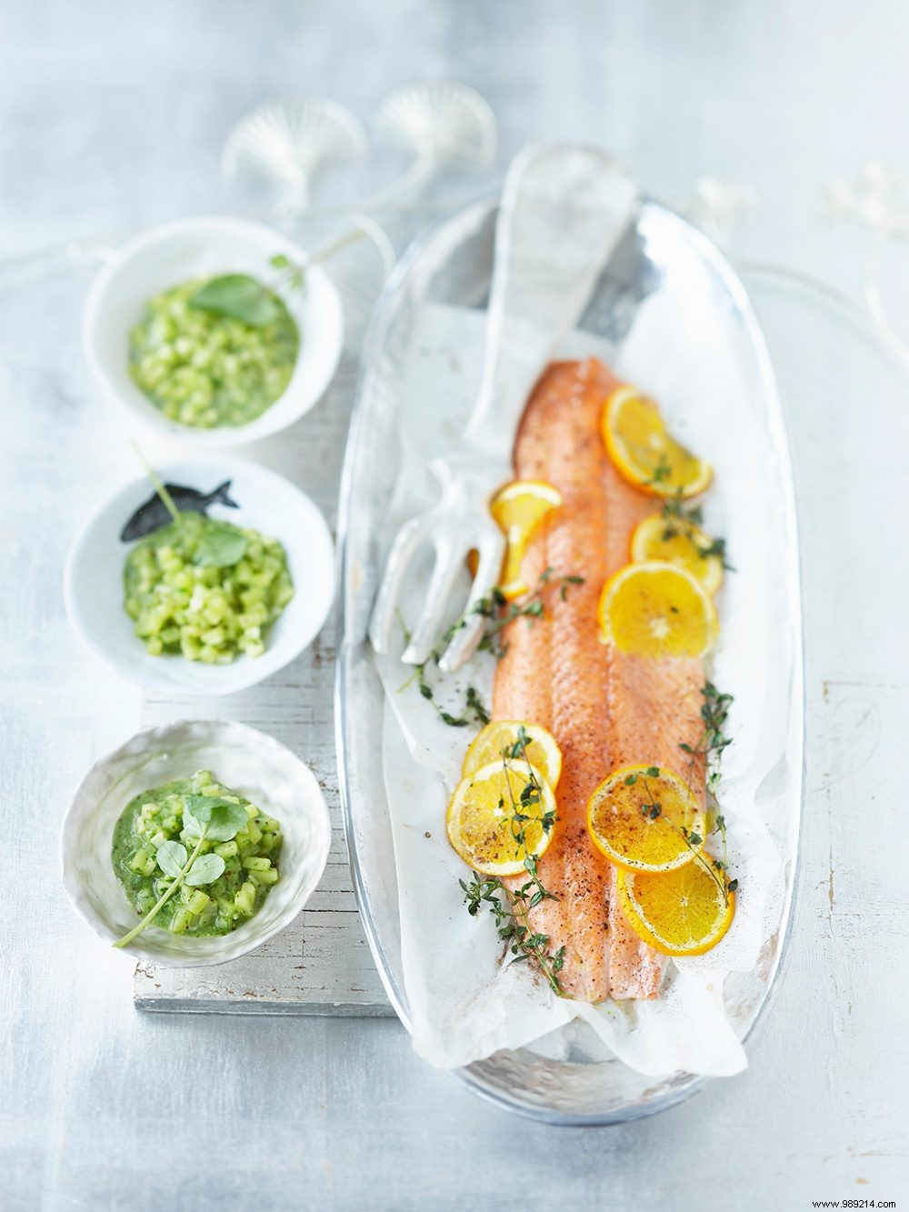 Baked Orange Salmon with Herbed Potato Risotto Recipe