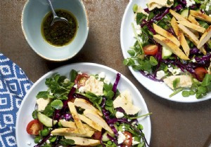 Authentic Lebanese Fattoush Salad with Quorn Fillet Strips