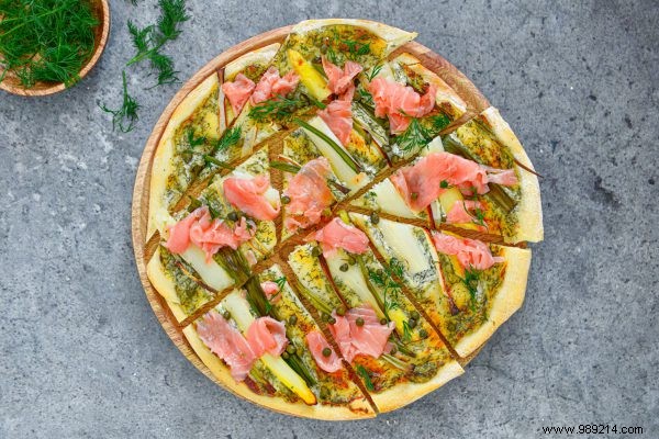 Irresistible Flammkuchen with White Asparagus and Smoked Salmon