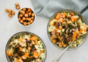 Vegan Pumpkin Risotto with Crispy Mushrooms, Caramelized Red Onions & Roasted Hazelnuts – Autumn Comfort Food