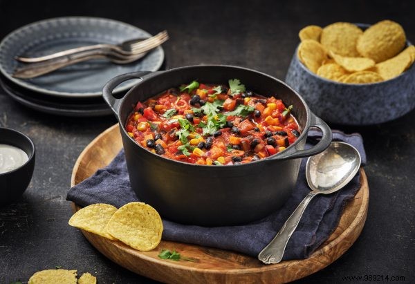Hearty Vegetarian Chili Sin Carne with Sweet Potato and Eggplant