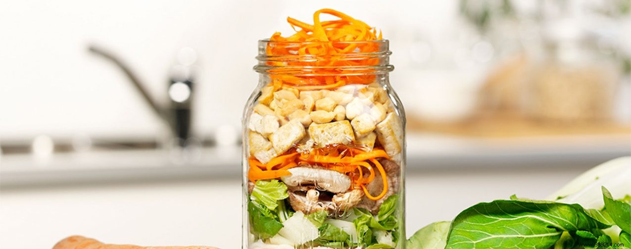 Easy Japanese Noodle Salad in a Jar with Sesame Dressing