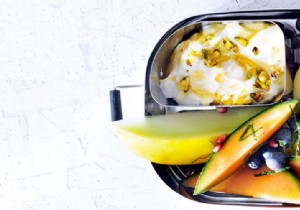 Healthy On-the-Go Lunch: Fresh Fruit with Ricotta, Mint, and Honey