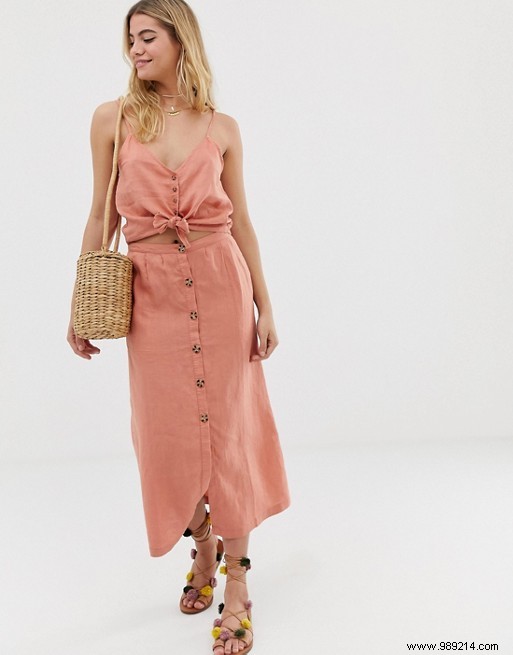 Spring s Must-Have: Button-Front Skirts Reviving 1970s Style