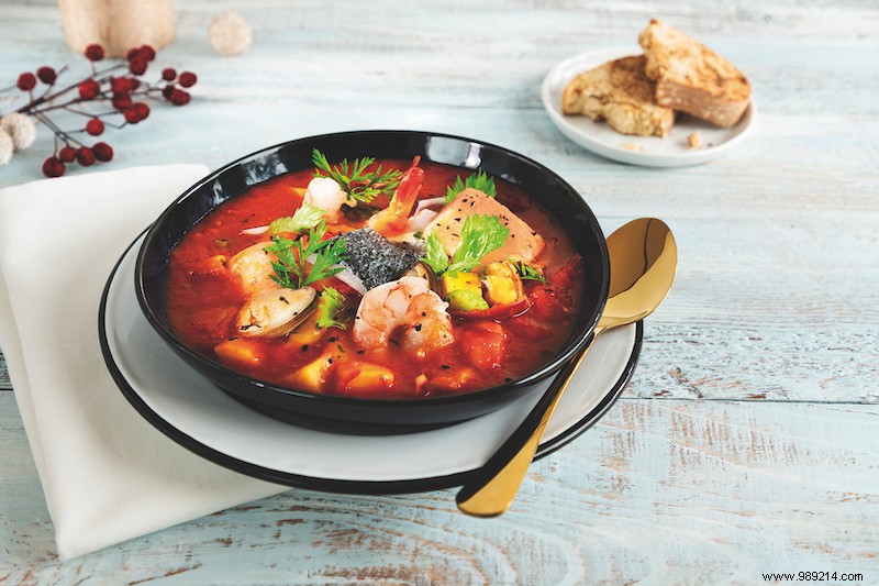 Authentic Spanish-Inspired Christmas 3-Course Menu: Seafood Soup, Braised Lamb, and Churros