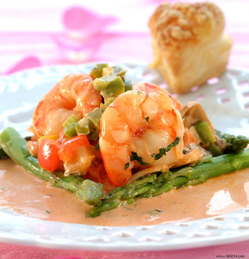 Romantic Valentine s Day Dinner for Two: Heart Waffles, Flambéed Scampi, and Chocolate Parfait