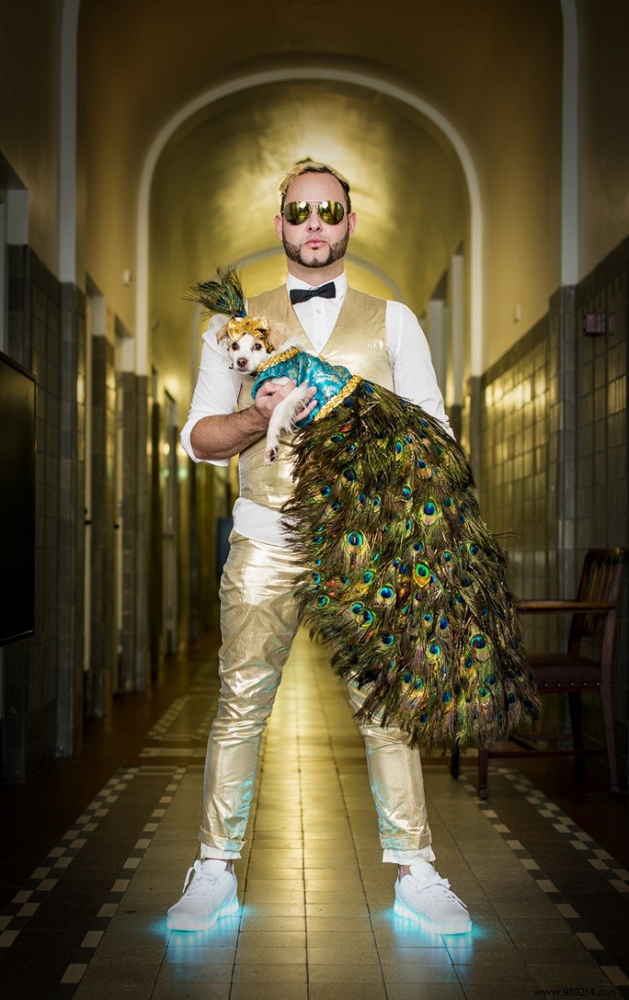 Dogs Dazzle on the Dogwalk in Roberto Negrin s Extravagant Couture