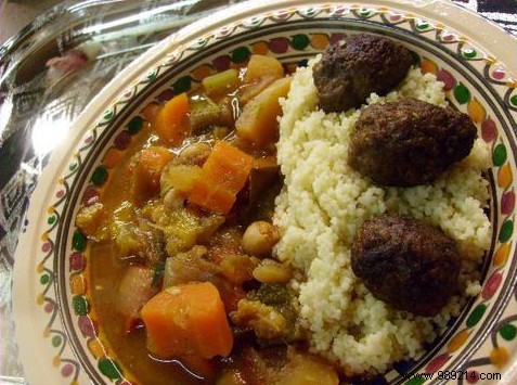 Authentic Kefta Couscous with Merguez and Honeyed Raisins