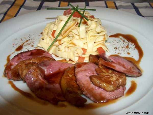 Duckling and Foie Gras Pairing with Spiced Red Beets and Fresh Pasta – Chef Hubert s Recipe