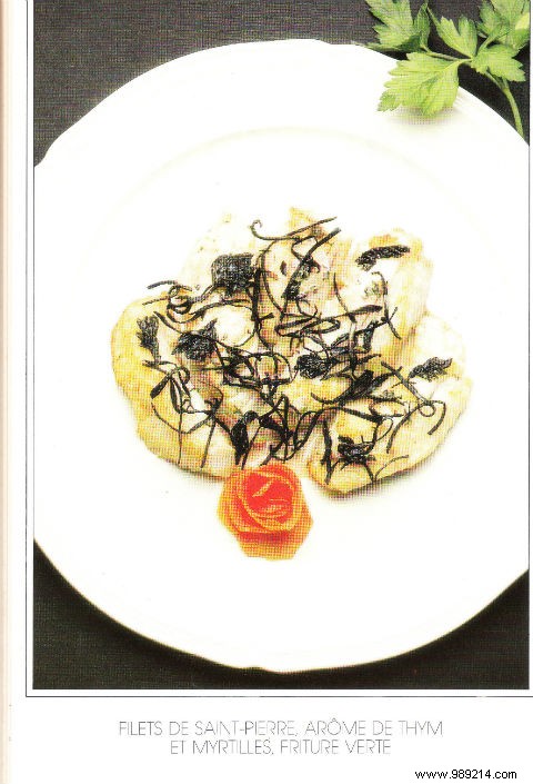 Pan-Seared John Dory Fillets with Thyme-Blueberry Sauce Recipe by Chef Hubert