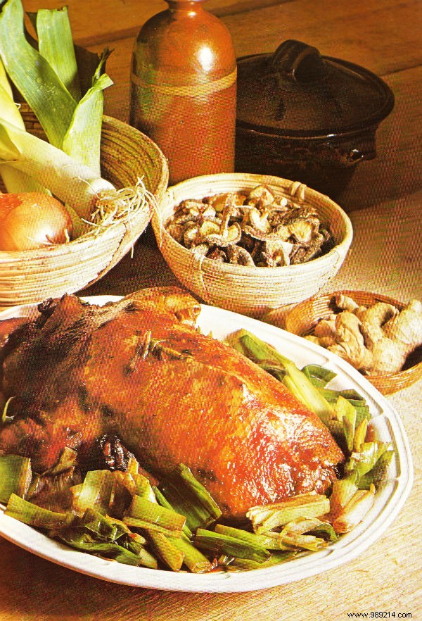 Authentic Chinese Braised Duck with Onions and Leeks