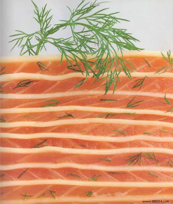 Fresh Raw Salmon Lasagna with Olive Oil and Ginger