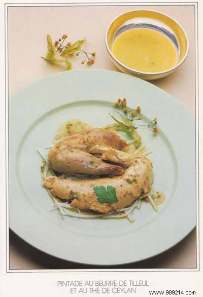 Roasted Guinea Fowl with Aromatic Linden Butter and Ceylon Tea Sauce