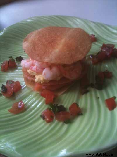 Chef Hubert s Elegant Smoked Salmon and Prawn Millefeuille with Surimi Mousse and Black Olive Salpicon