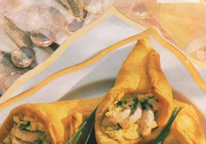 Elegant Mimosa Cones with Truffled White Pudding and Lobster Bisque