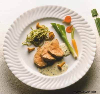 Gourmet Veal Tenderloin with Chanterelle Mushrooms and Creamy Chive Sauce