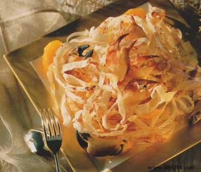 Exquisite Rice Tagliatelle with Crab Claws, Zesty Orange, and Ginger