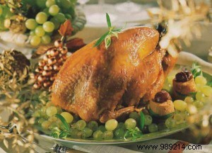 Gourmet Roasted Turkey with Truffle Stuffing and Green Grapes: Festive Recipe for 8