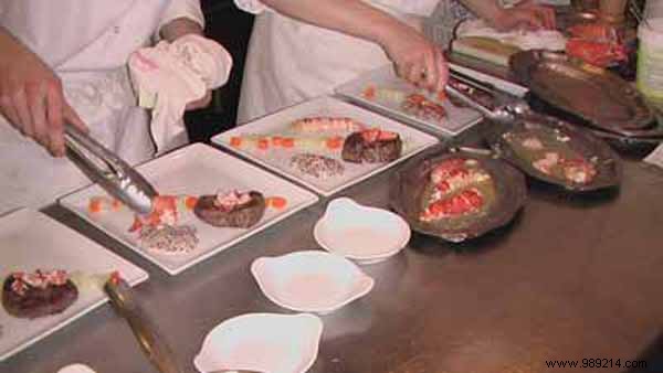 Gourmet Surf and Turf: Rum Steak, Maine Lobster with Chayote Brunoise and Lobster Sauce