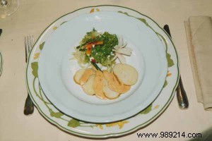 Rustic Raw Duck Foie Gras Salad with Noirmoutier Charlotte Potatoes and Pacherenc du Vic-Bilh