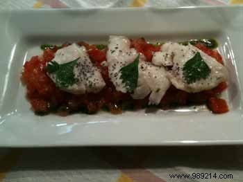 Fresh Cod Sashimi with Anchovy Butter on Crushed Tomatoes – Chef Hubert s Recipe
