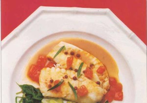 Gourmet Turbot with Pink Peppercorns, Vodka Sauce, and Creamy Leek Fondue