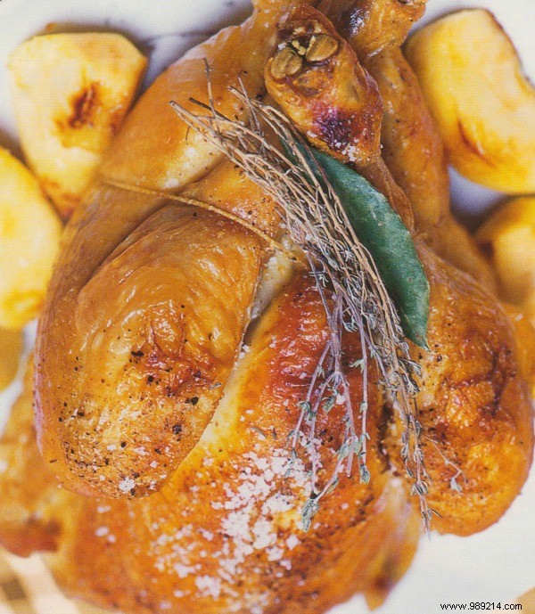 Exquisite Roasted Free-Range Chicken Stuffed with Chestnuts and Porcini Mushrooms