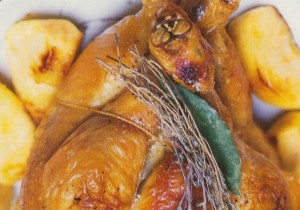 Exquisite Roasted Free-Range Chicken Stuffed with Chestnuts and Porcini Mushrooms