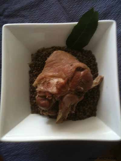 Classic French Semi-Salted Pork Knuckle with Puy Green Lentils and Coarse Pepper