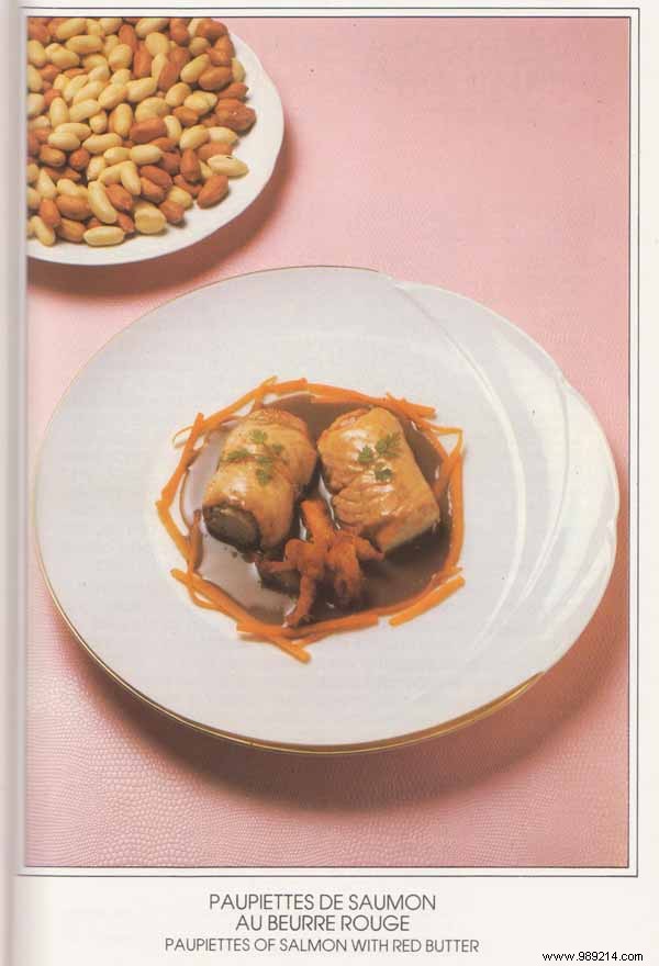 Salmon Paupiettes with Velvety Red Butter Sauce