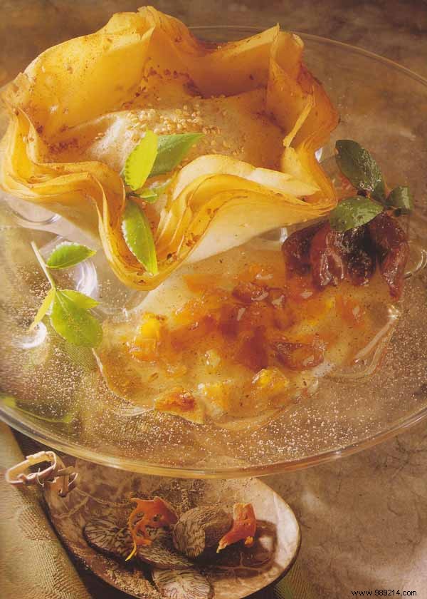 Exquisite Brick Pastries Stuffed with Dried Fruits and Nutmeg Coulis Recipe