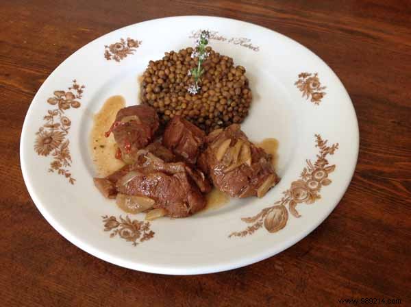 Tender Braised Veal Shank with Hearty Lentils and Muscadet Wine