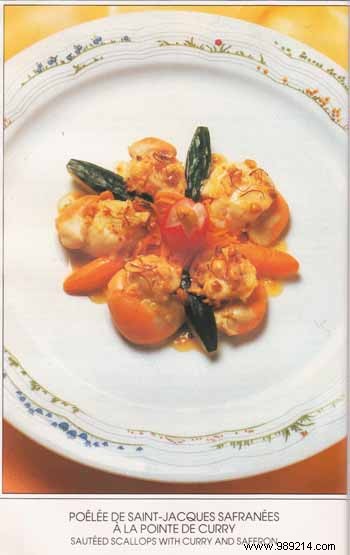 Pan-Seared Saffron Scallops with Subtle Curry and Peanut Notes